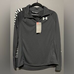 Under Armour Black Long Sleeve Tee with Zip Collar